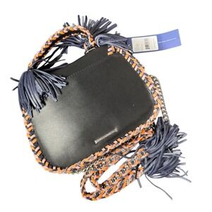 Rebecca Minkoff Chase Medium Saddle Bag Black Multi Leather Tassel HSP7ECAL14